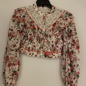 Elegant Floral Ruffle Blouse